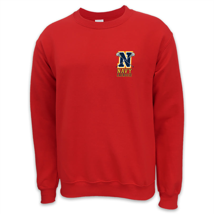 Navy Lacrosse Logo Crewneck