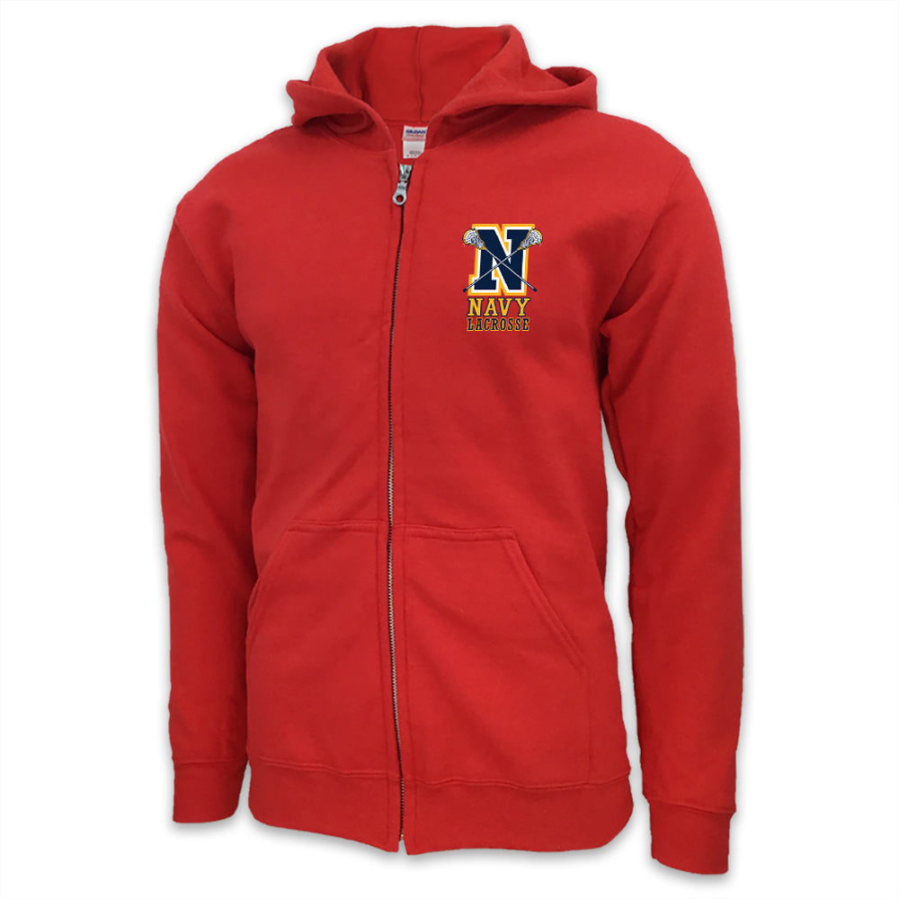 U.S. Navy Sweatshirts: Navy Lacrosse Logo Full Zip