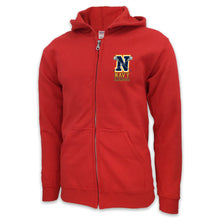 Load image into Gallery viewer, Navy Lacrosse Logo Full Zip Hood