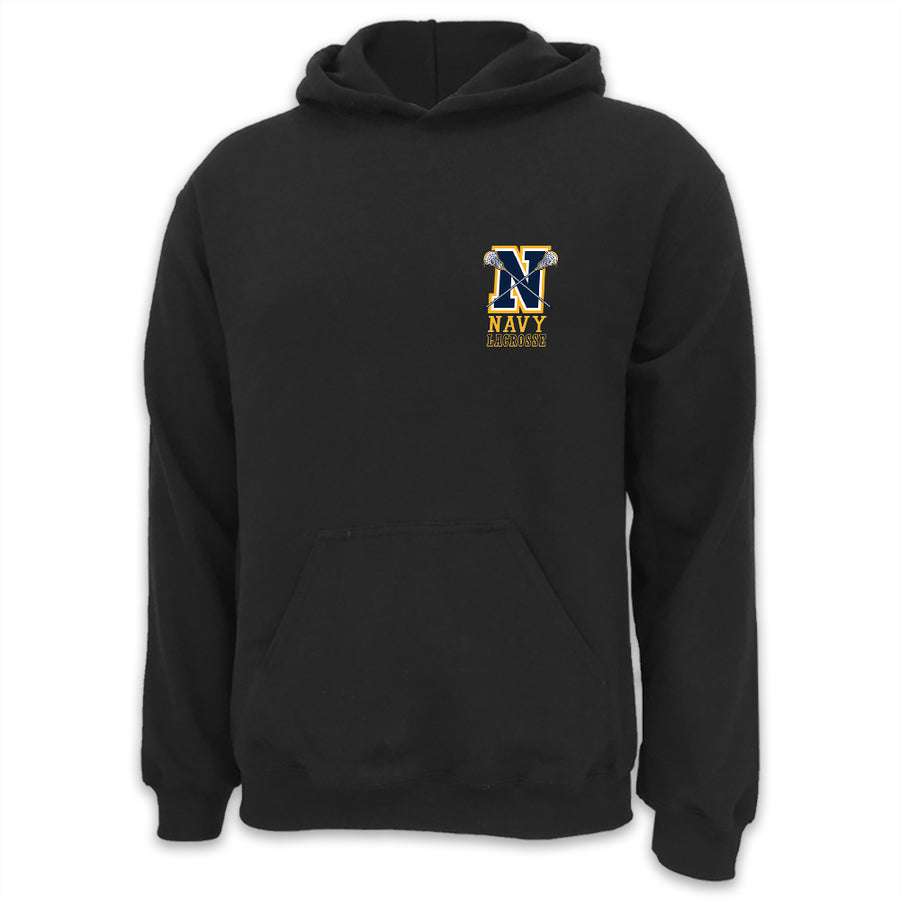 Navy Lacrosse Logo Hood