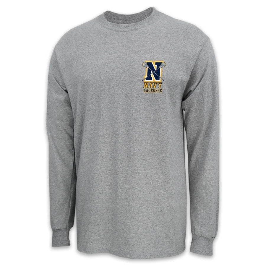 Navy Lacrosse Logo Long Sleeve T