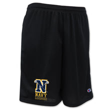 Load image into Gallery viewer, Navy Champion Lacrosse Logo Mesh Short