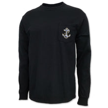 Load image into Gallery viewer, Navy Anchor Logo Pocket Long Sleeve T-Shirt