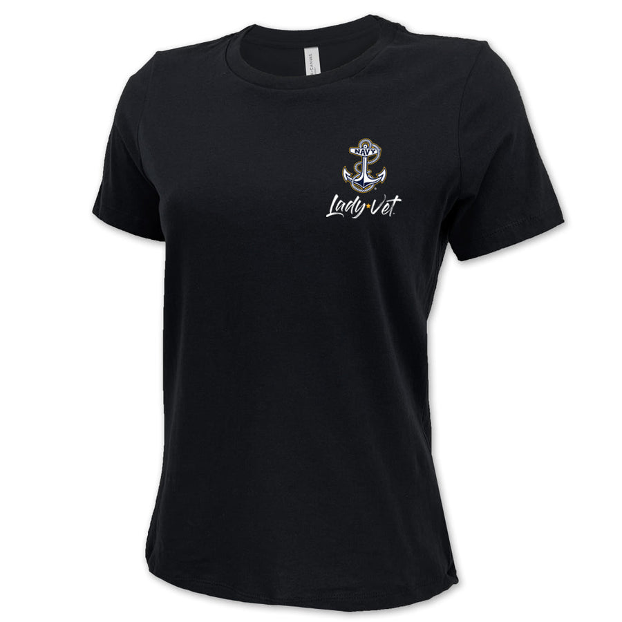 Navy Lady Vet Left Chest Logo Ladies T-Shirt