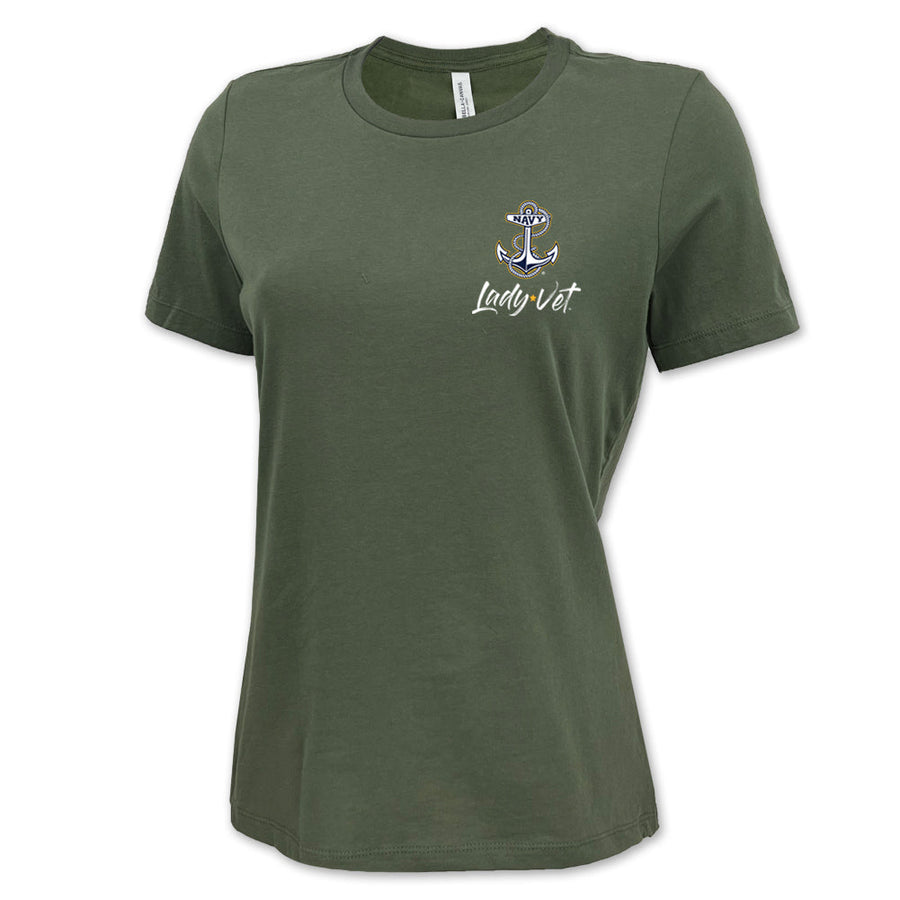 Navy Lady Vet Left Chest Logo Ladies T-Shirt