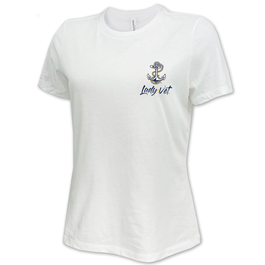 Navy Lady Vet Left Chest Logo Ladies T-Shirt