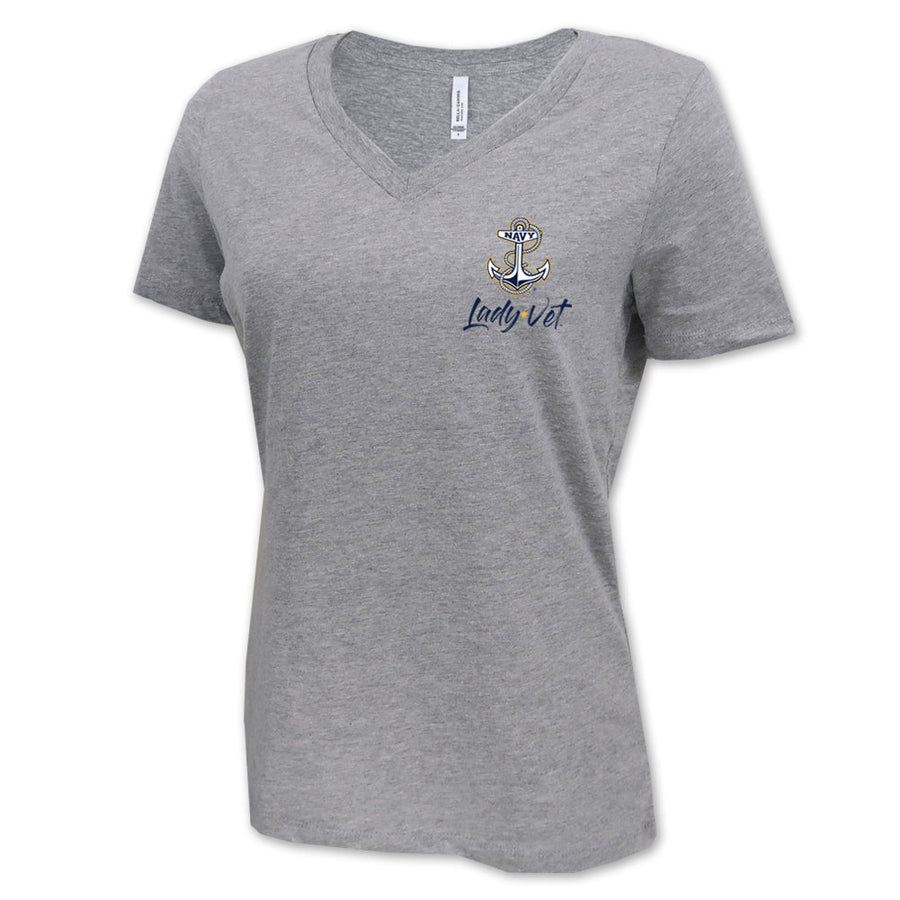 Navy Lady Vet Left Chest Logo V-Neck T-Shirt