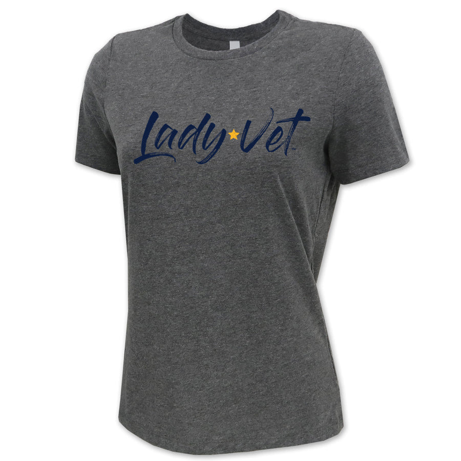 Navy Lady Vet Full Chest Logo Ladies T-Shirt