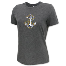 Load image into Gallery viewer, Navy Ladies Anchor Logo T-Shirt