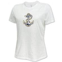 Load image into Gallery viewer, Navy Ladies Anchor Logo T-Shirt