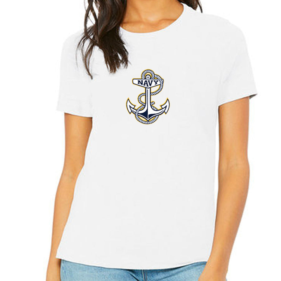 Navy Ladies Anchor Logo T-Shirt