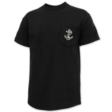 Load image into Gallery viewer, Navy Anchor Logo Pocket T