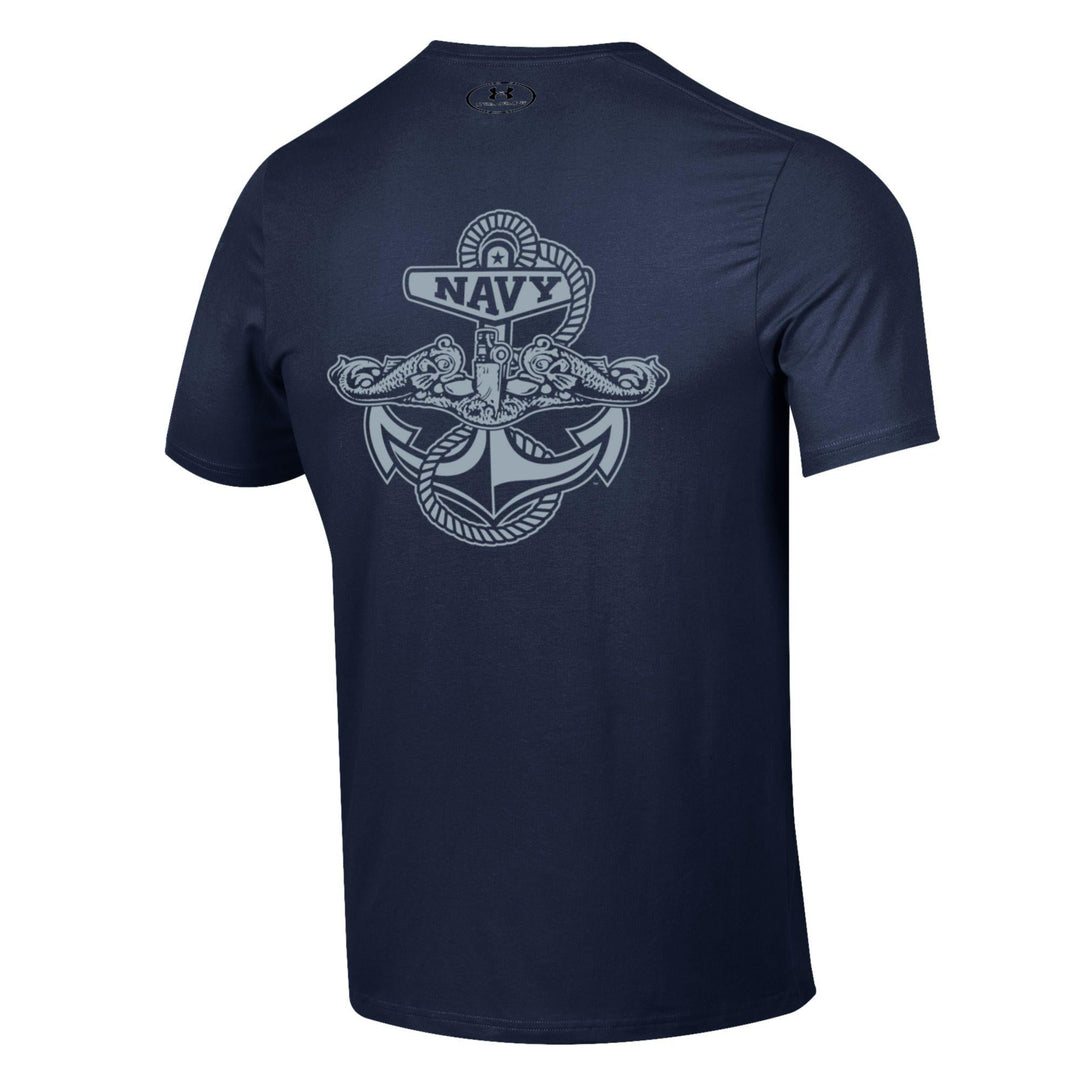 Navy Under Armour Anchor Silent Service Performance Cotton T-Shirt (Navy)