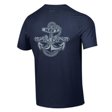 Load image into Gallery viewer, Navy Under Armour Anchor Silent Service Performance Cotton T-Shirt (Navy)