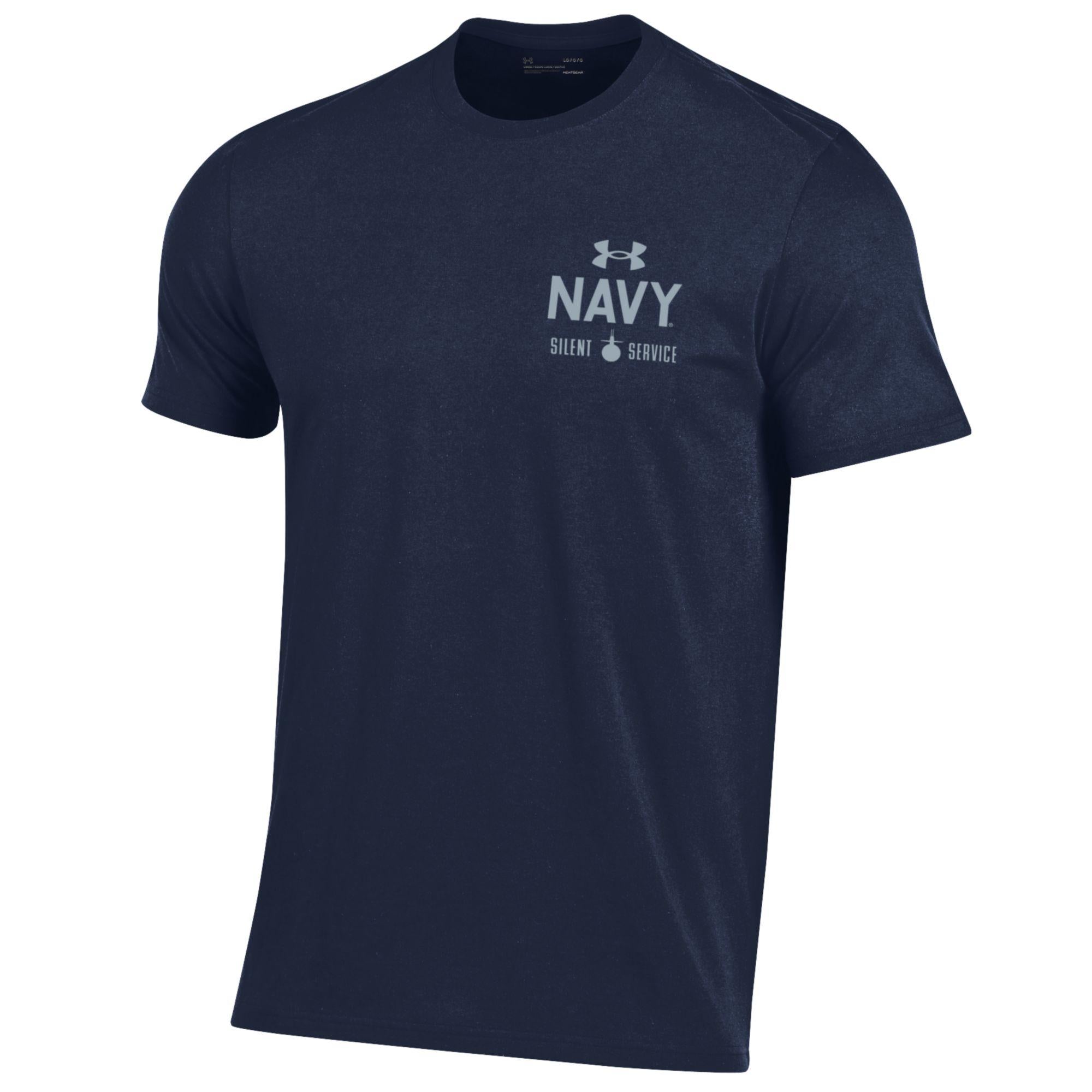 Navy Under Armour Anchor Silent Service Performance Cotton T Shirt Na