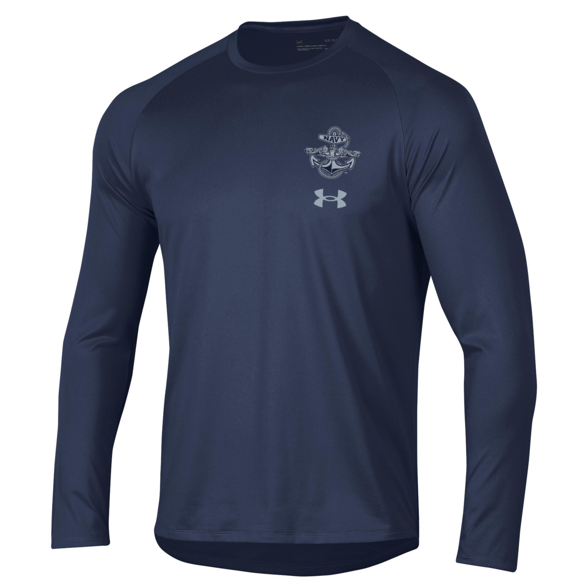 Men s Under Armour Navy Midshipmen Silent Service Sub Long Sleeve T Shirt Size 3XL
