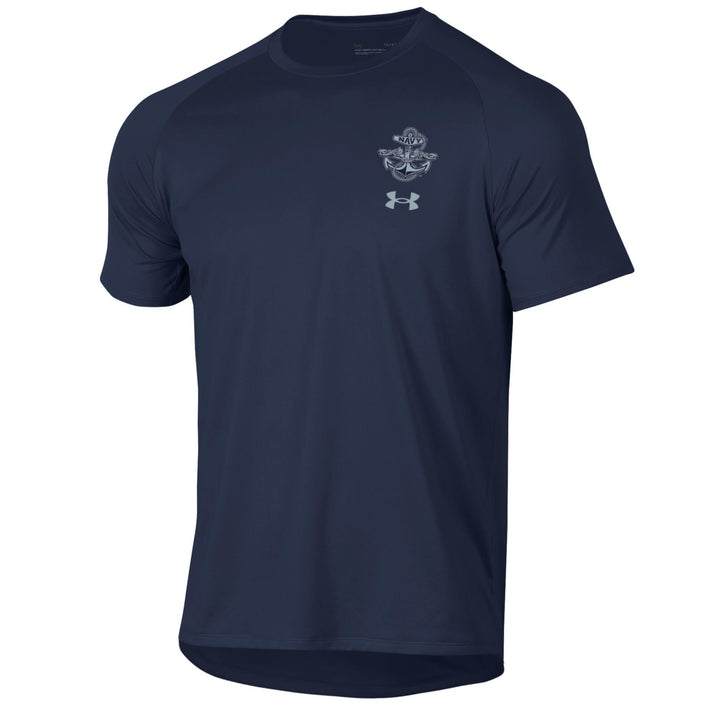 Navy Under Armour Anchor Silent Service Spine Tech T-Shirt (Navy)