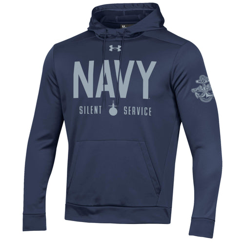 Navy Under Armour Silent Service Fleece Hood (Navy)