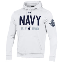 Load image into Gallery viewer, Navy Under Armour 2023 Rivalry Silent Service Fleece Hood (White)
