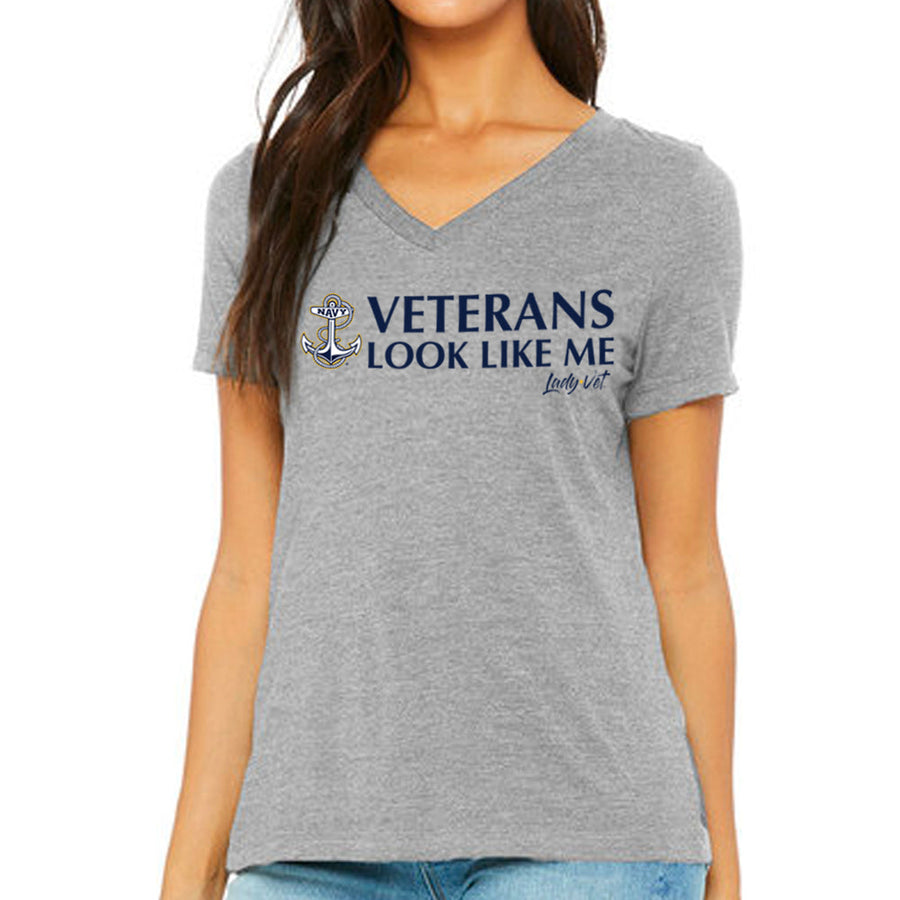 Navy Vet Looks Like Me V-Neck T-Shirt