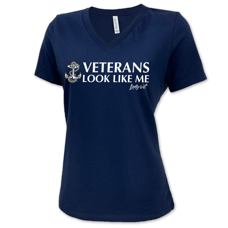 Navy Vet Looks Like Me V-Neck T-Shirt