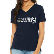 Load image into Gallery viewer, Navy Vet Looks Like Me V-Neck T-Shirt