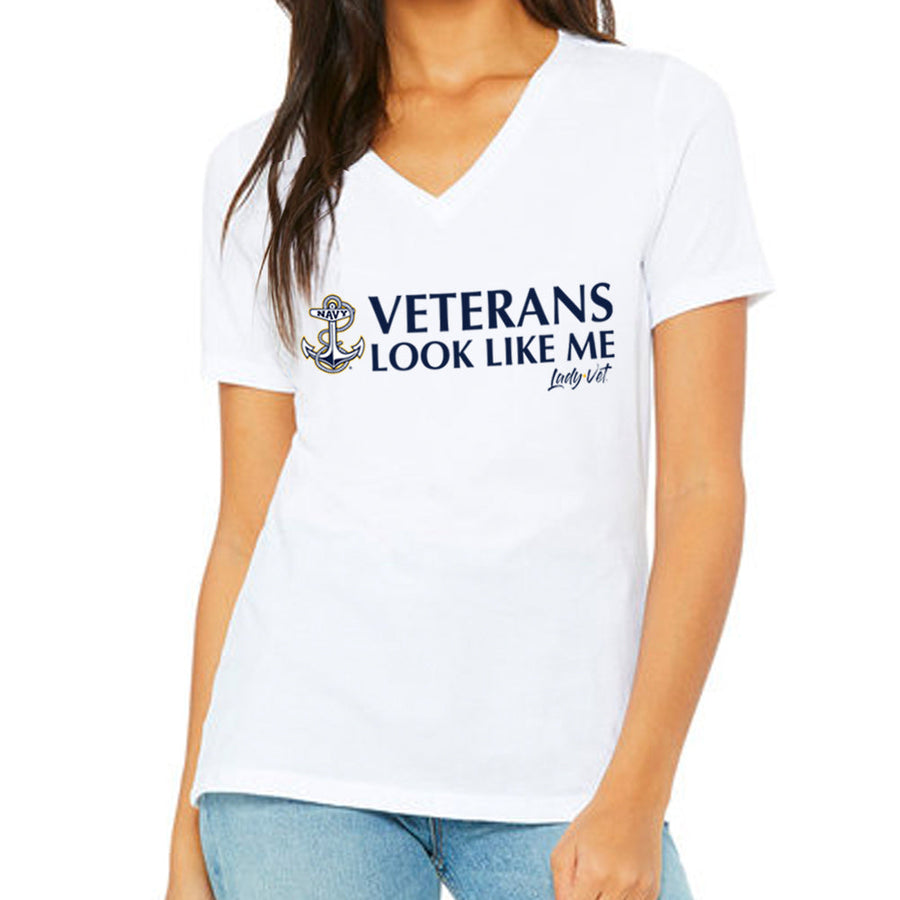 Navy Vet Looks Like Me V-Neck T-Shirt