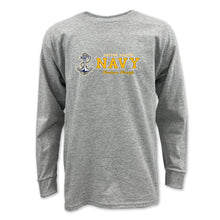 Load image into Gallery viewer, Navy Youth Anchors Aweigh Chest Print Long Sleeve