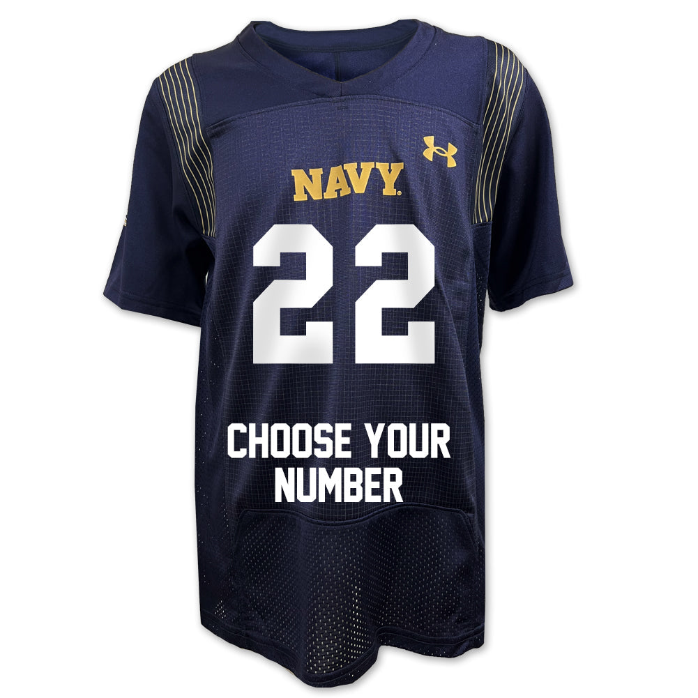 Youth Navy Under Armour Football Custom Jersey