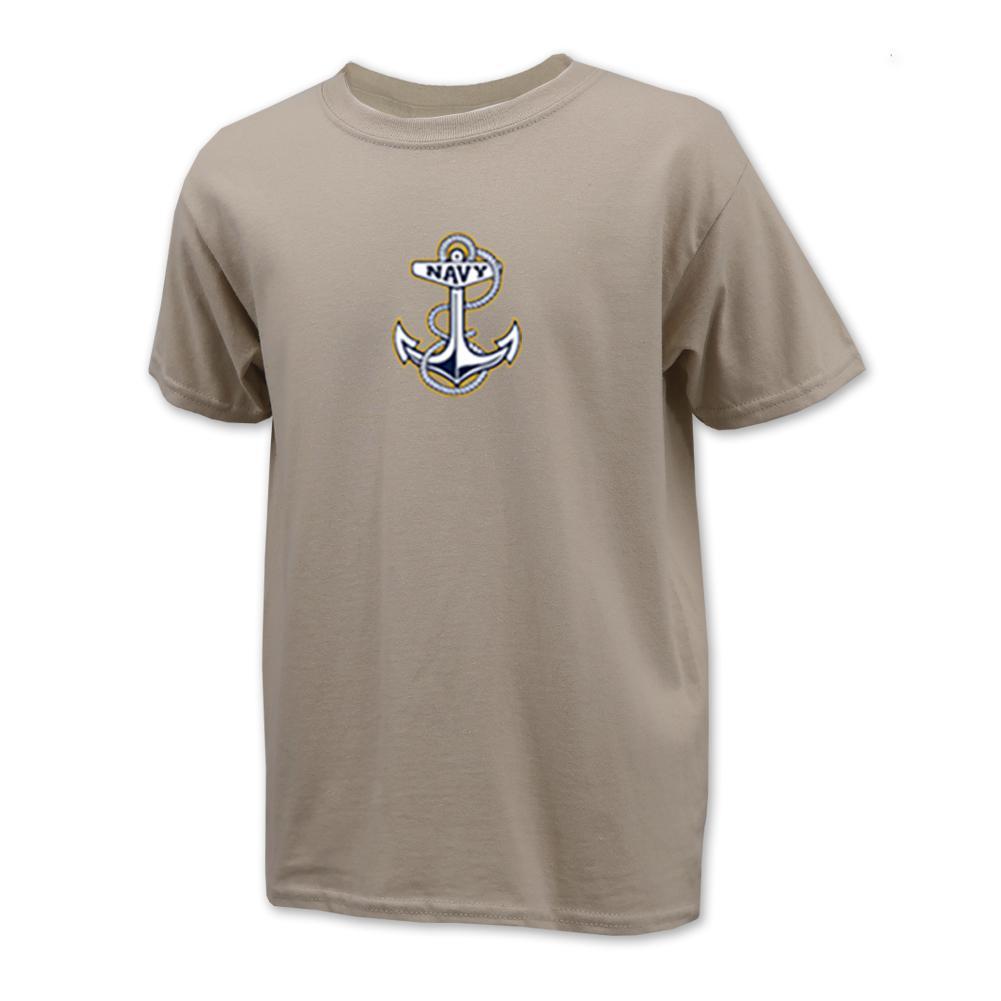 Navy Youth Anchor Logo T