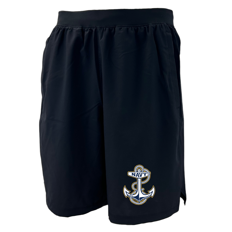 Navy Anchor Under Armour Academy Shorts (Black)