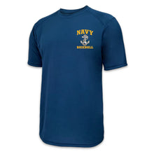 Load image into Gallery viewer, Navy Anchor Baseball Performance T-Shirt (Navy)