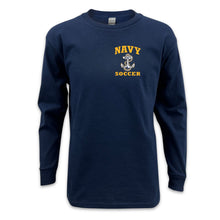 Load image into Gallery viewer, Navy Youth Anchor Soccer Long Sleeve T-Shirt