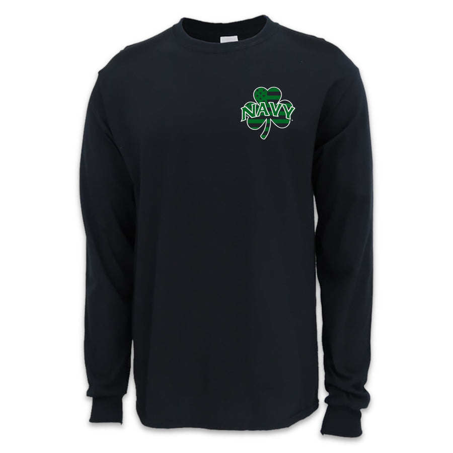 Navy Shamrock Long Sleeve T-Shirt