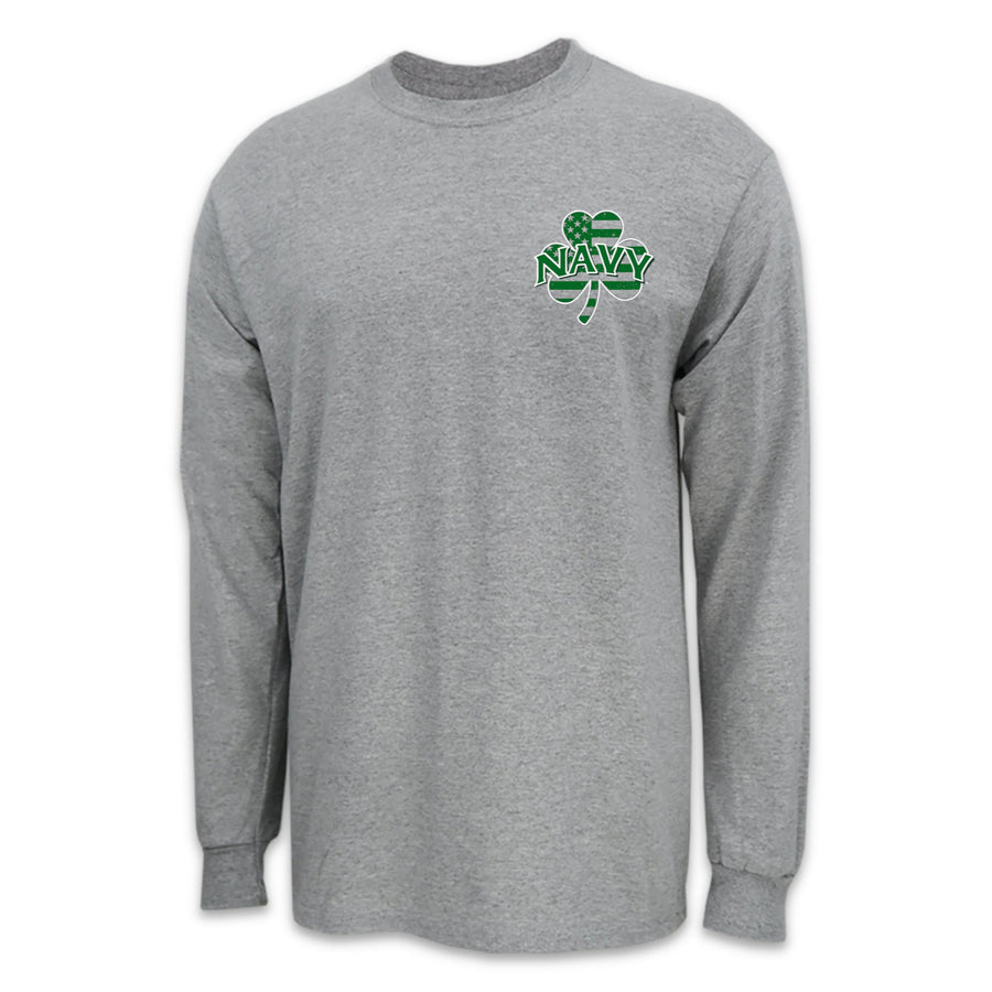 Navy Shamrock Long Sleeve T-Shirt