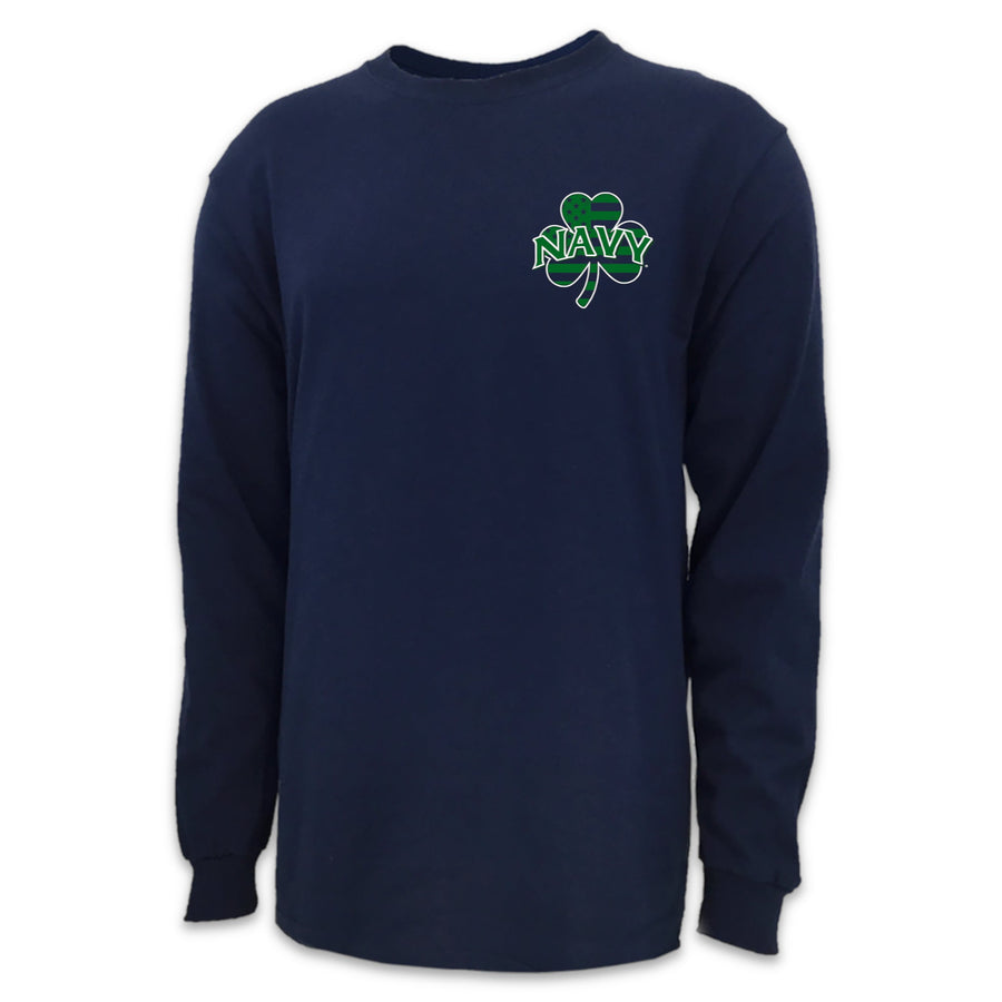 Navy Shamrock Long Sleeve T-Shirt