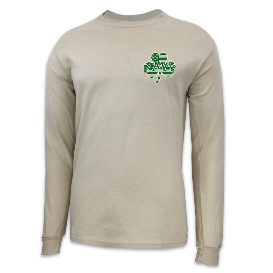 Navy Shamrock Long Sleeve T-Shirt