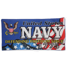 Load image into Gallery viewer, United States Navy Defending Freedom Towel (30&quot; X 60&quot;)