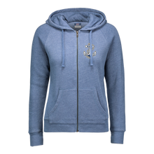 Load image into Gallery viewer, Navy Anchor Ladies Angel Fleece Full Zip Hoodie