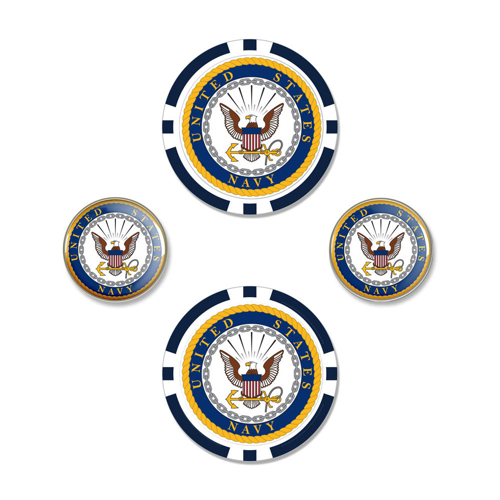 Navy Eagle Golf Ball Markers (Set of Four)