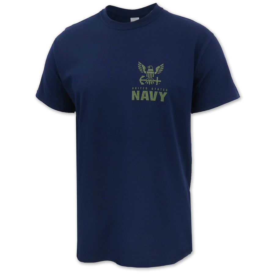 United States Navy Anchors Aweigh Camo T-Shirt (Navy)