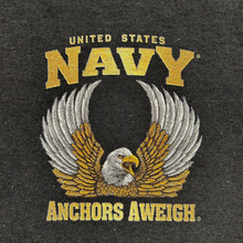 Load image into Gallery viewer, Navy Gold Eagle Anchors Aweigh T-Shirt (Black)