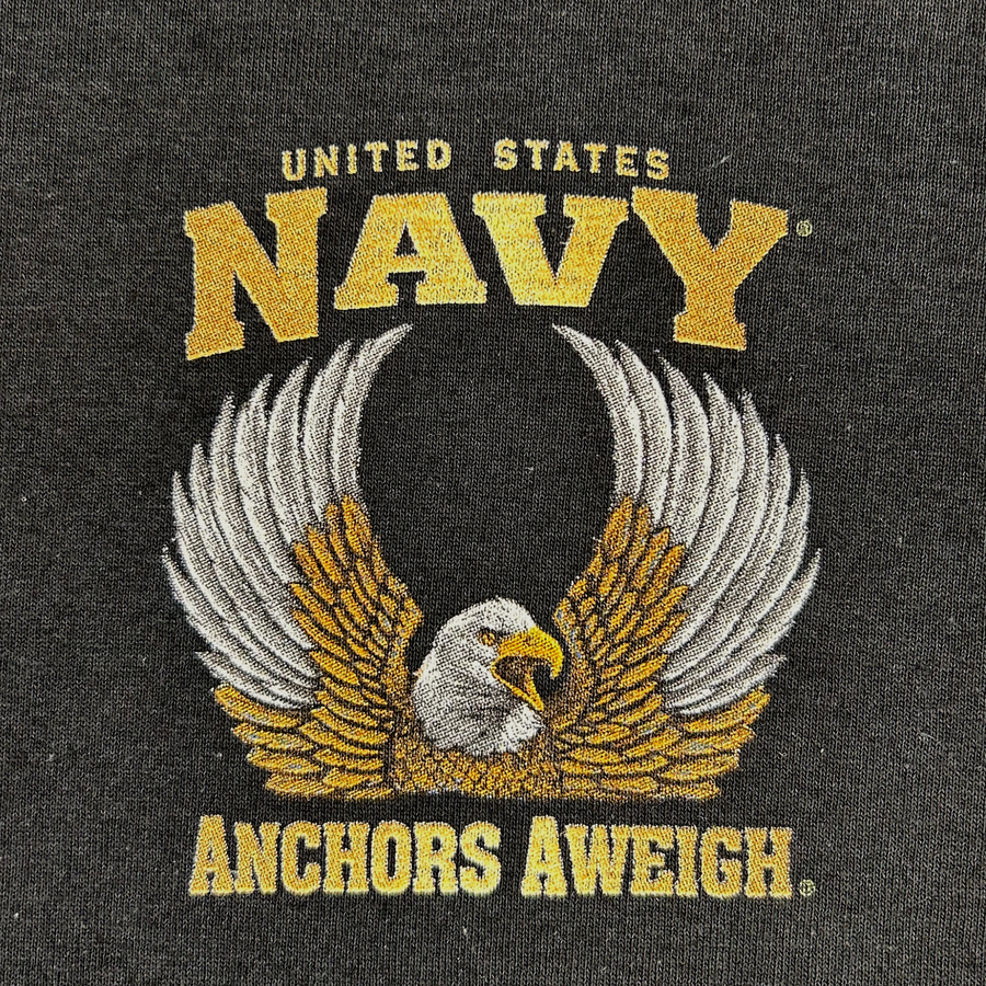Navy Gold Eagle Anchors Aweigh T-Shirt (Black)
