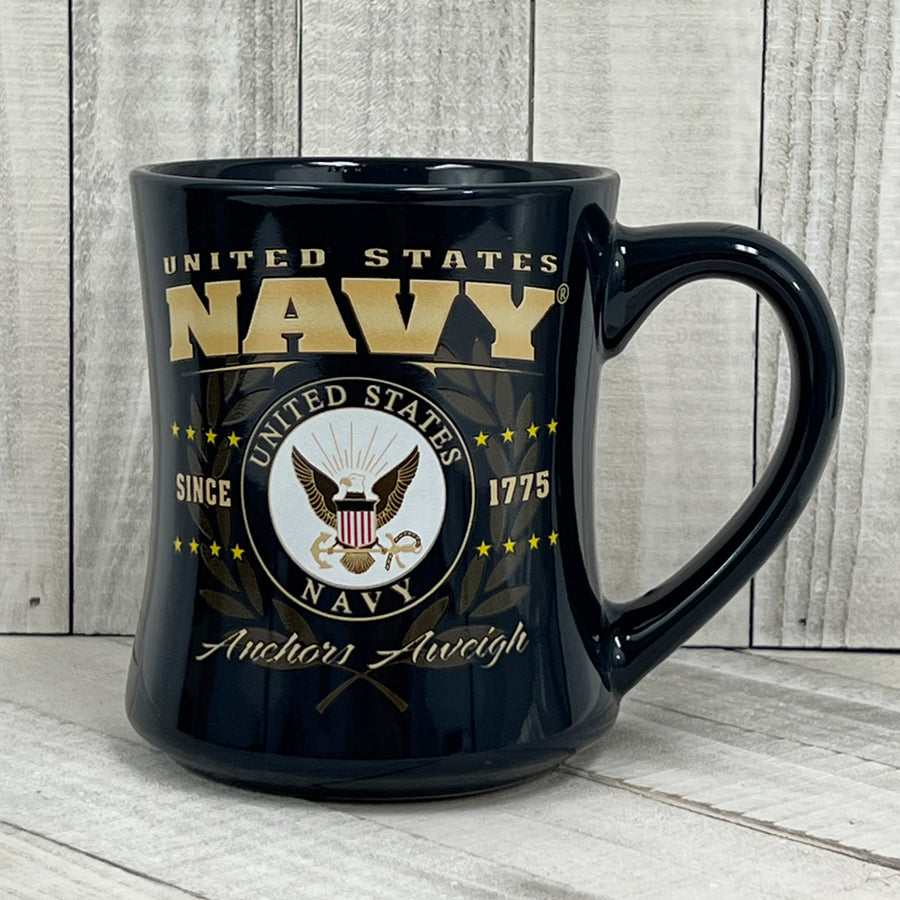 United States Navy Anchors Aweigh Mug (Navy)