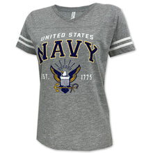 Load image into Gallery viewer, Navy Ladies Eagle Est. 1775 T-Shirt (Grey Heather)