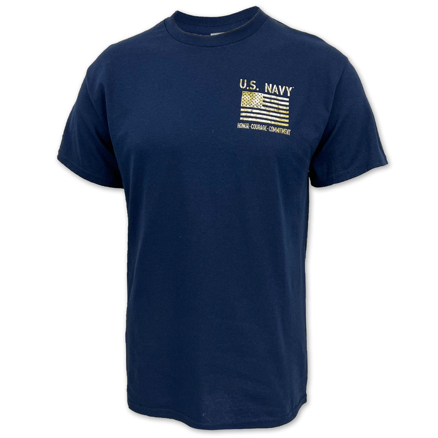 Navy Distressed Flag T-Shirt (Navy)