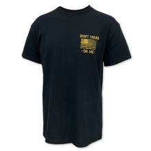 Load image into Gallery viewer, Don&#39;t Tread On Me Worn Flag Snake T-Shirt (Black)