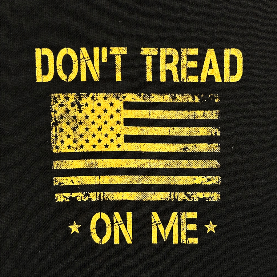 Don't Tread On Me Worn Flag Snake T-Shirt (Black)
