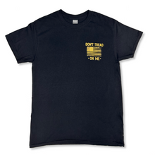 Load image into Gallery viewer, Don&#39;t Tread On Me Worn Flag Snake T-Shirt (Black)