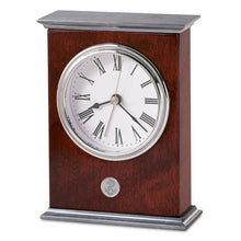 Load image into Gallery viewer, Navy Anchor Rosewood Finish Desk Clock (Silver)